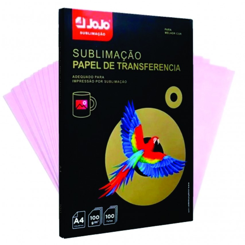 Papel SublimÁtico Jojo A4 100 Folhas Verso Rosa Resinado 100g 7641